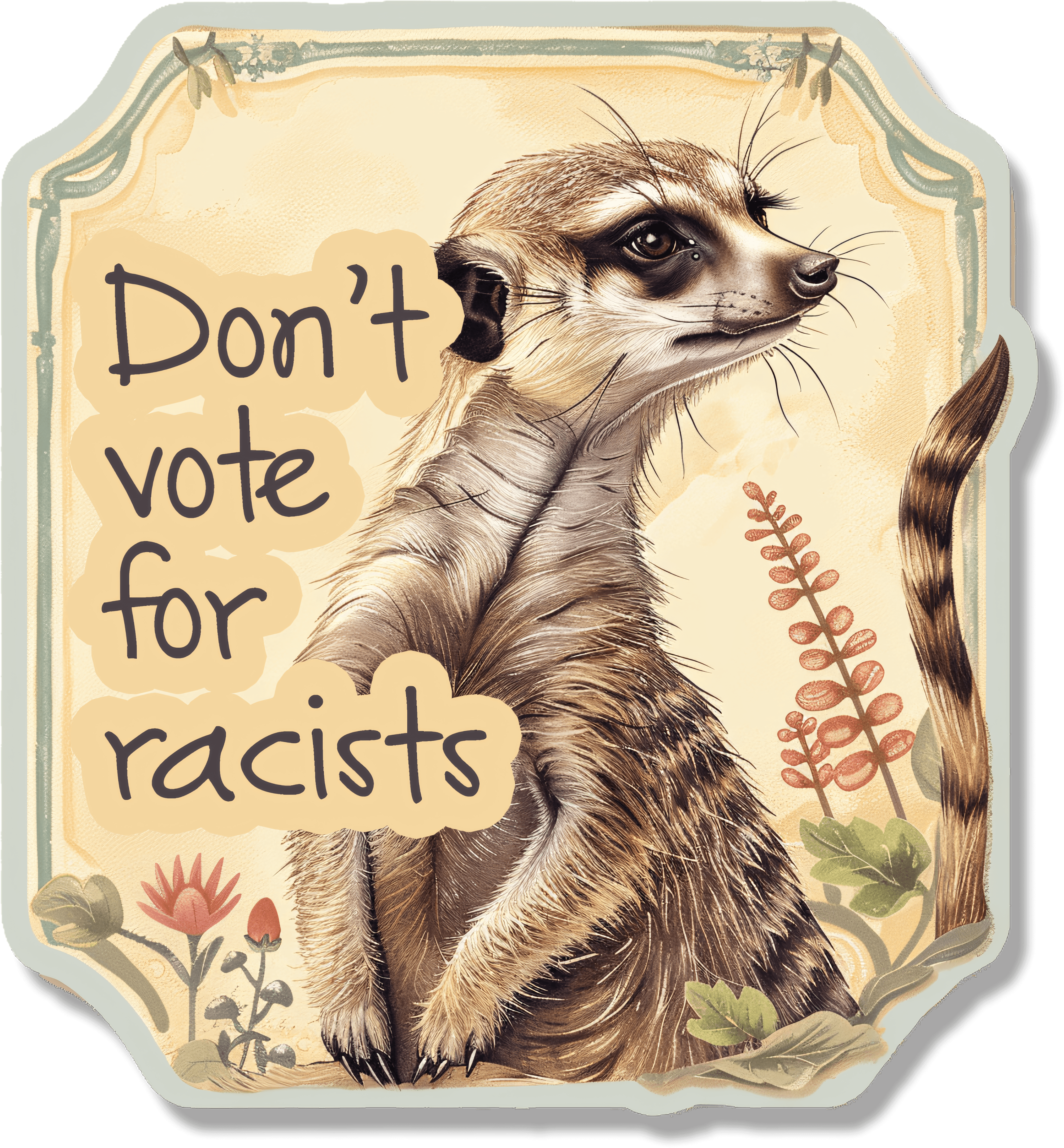 Don't Vote for Racists Meerkat